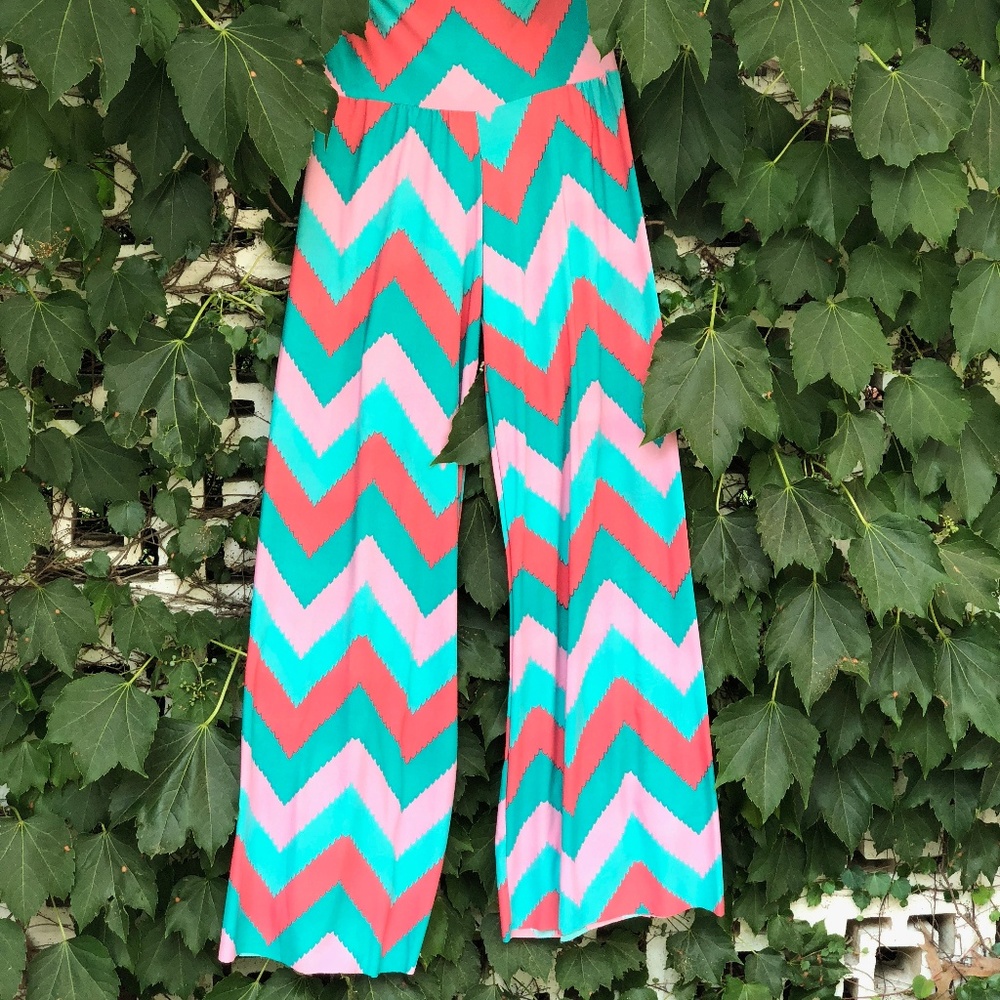 U-Kiss Chevron Palazzo Customizable Length Pants